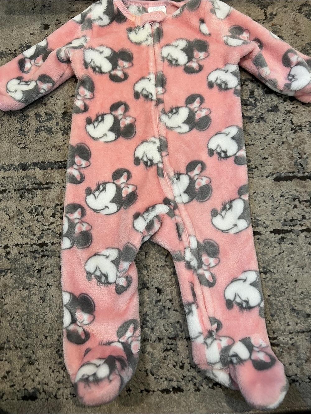 Disney Pink Minnie Mouse Fleece Footed One-Piece
